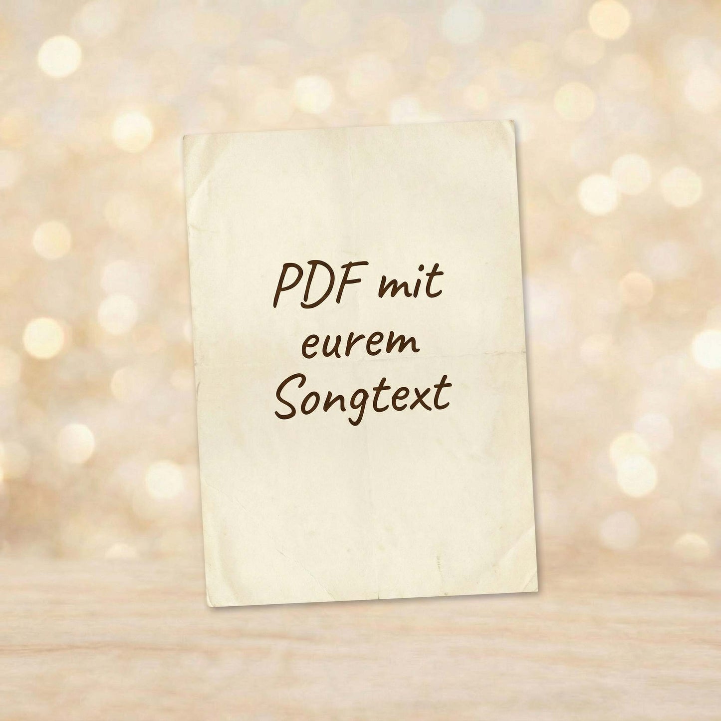 PDF avec les paroles de votre chanson personnalisée